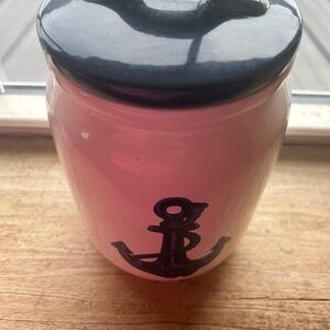 Nautical white Jar with Anchor Design